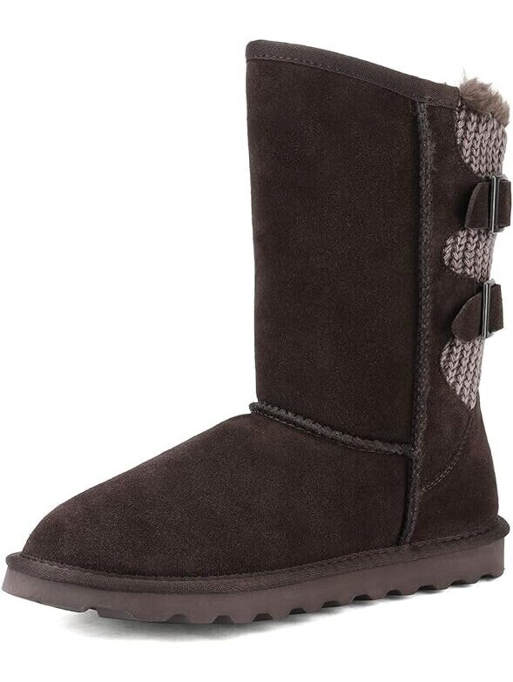 DREAM PAIRS Women's Mid Calf Winter Snow Boots Fashion Buckle Booties Size 6